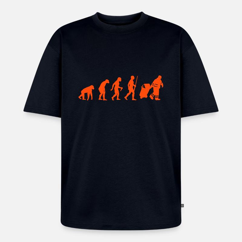 Garbage Man evolution - T-shirt Premium bio oversize Unisexe - bleu marine