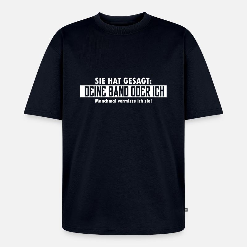 deine band oder ich - Unisex Premium Oversized Bio T-Shirt - Navy