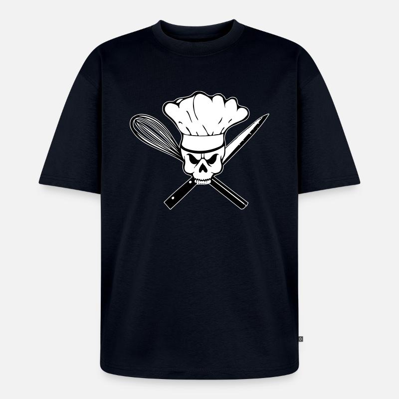 Koch Pirat oder Rebell Totenkopf - Unisex Premium Oversized Bio T-Shirt - Navy