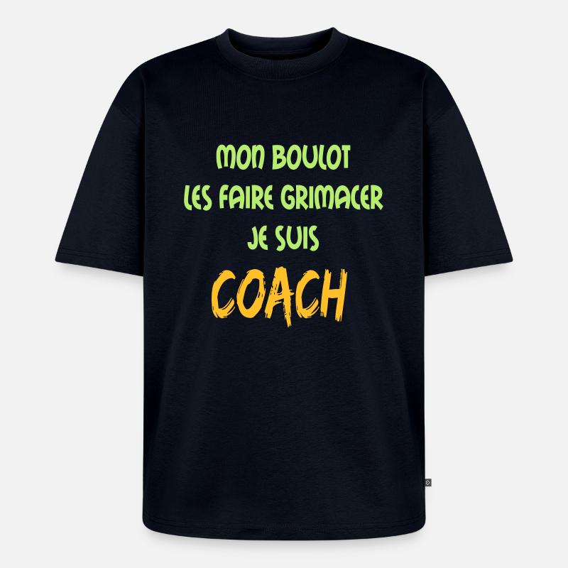 Mon boulot coach 1 - Unisex Premium Oversized Bio T-Shirt - Navy