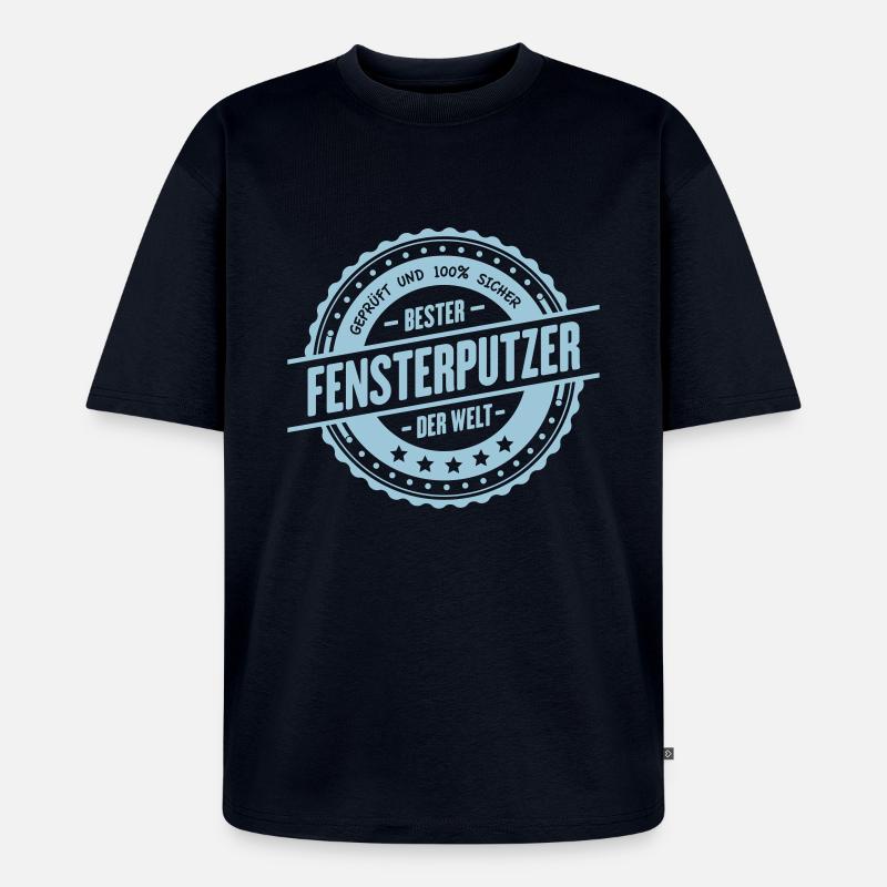 Bester Fensterputzer - Unisex Premium Oversized Bio T-Shirt - Navy