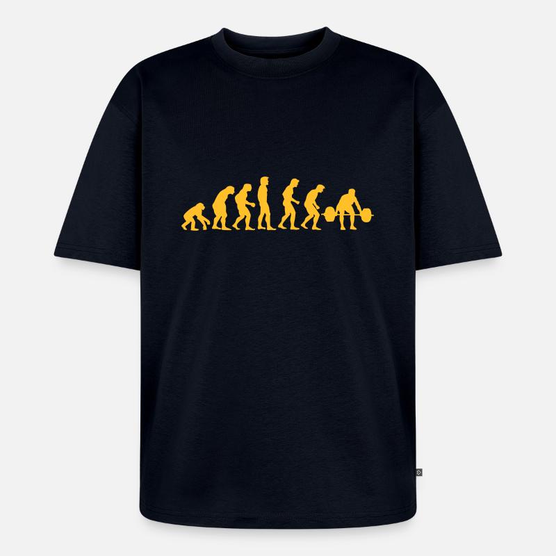 gewichtheber_evolution - Unisex Premium Oversized Bio T-Shirt - Navy
