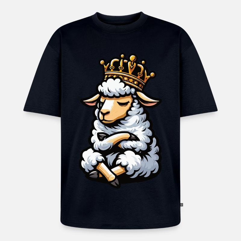 Schaf Schafe Schäfer Schafhalter Schafbock - Unisex Premium Oversized Bio T-Shirt - Navy