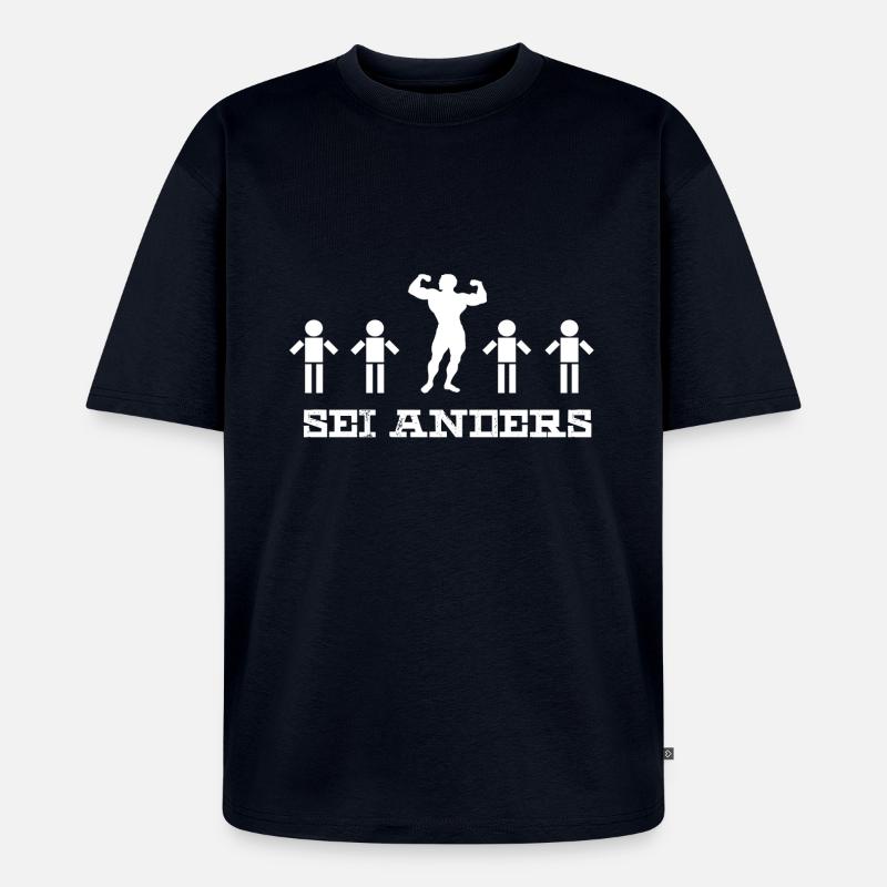 sei anders - Unisex Premium Oversized Bio T-Shirt - Navy
