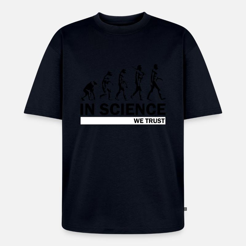 Evolution de la science - T-shirt Premium bio oversize Unisexe - bleu marine