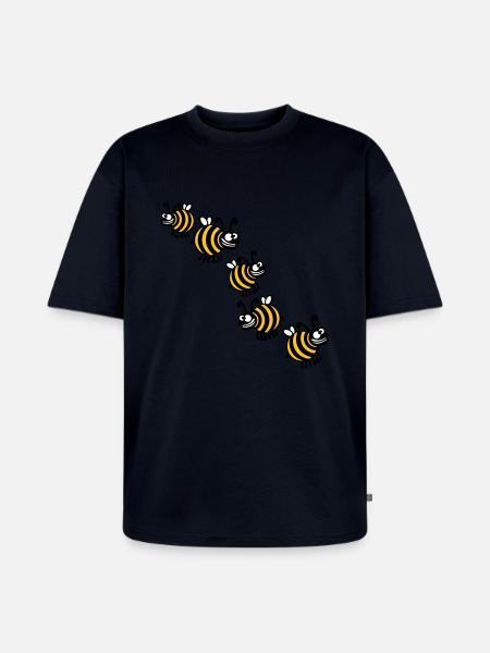 Thick crazy bees - Unisex Premium Oversized Organic T-Shirt - navy