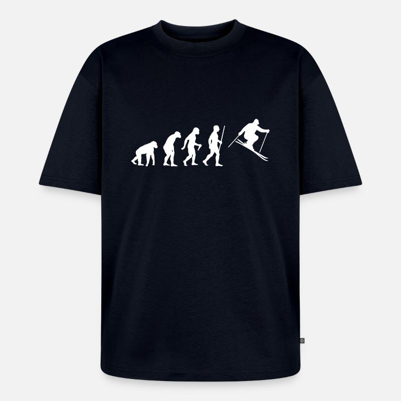 Ski Evolution - T-shirt Premium bio oversize Unisexe - bleu marine