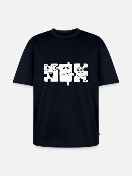 Monster Puzzle - Unisex Premium Oversized Bio T-Shirt - Navy