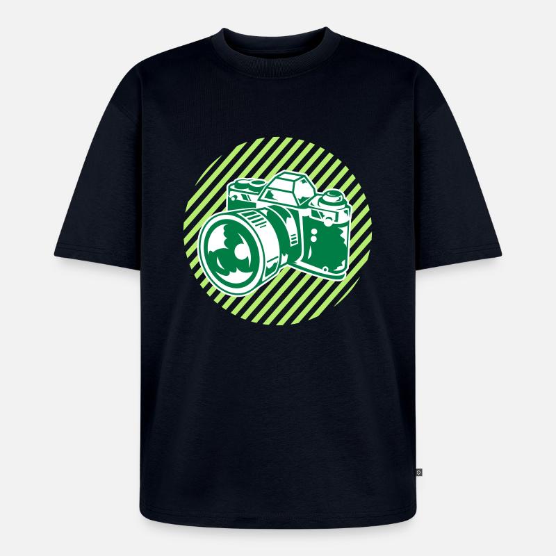 camera2 - Unisex Premium Oversized Bio T-Shirt - Navy