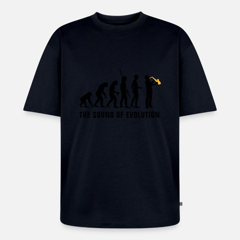 evolution_saxophon_b_2c - Unisex Premium Oversized Organic T-Shirt - navy