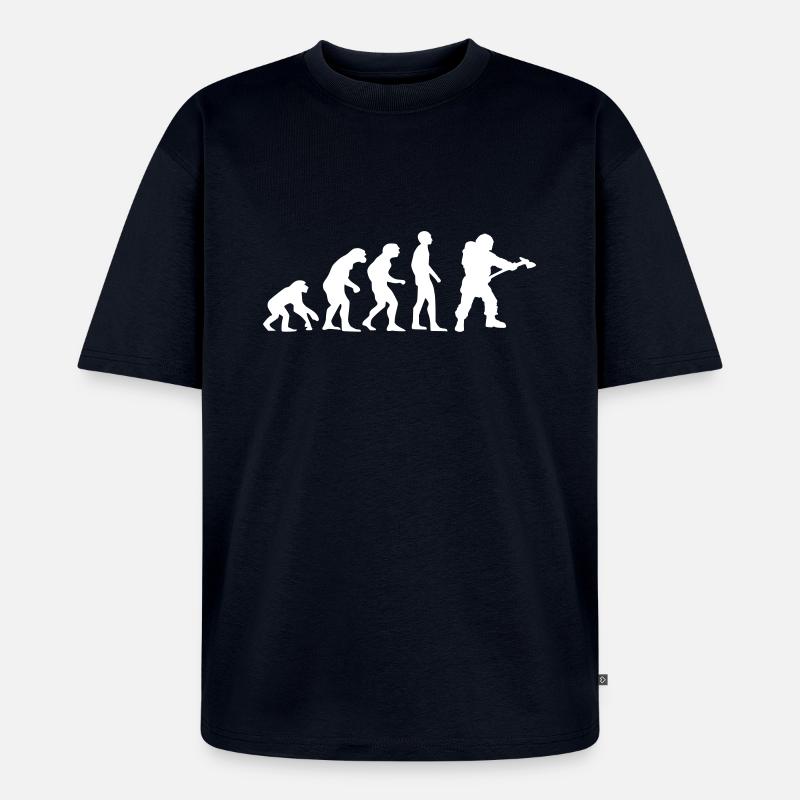 evolution Feuerwehrmann - Unisex Premium Oversized Bio T-Shirt - Navy