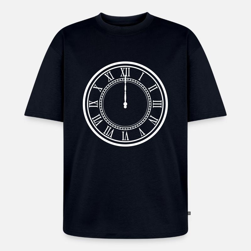 12 Uhr Geschenk Idee - Unisex Premium Oversized Bio T-Shirt - Navy