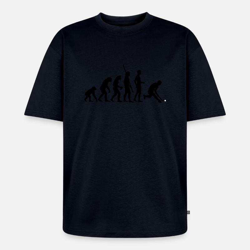 evolution_herren_hockey_2c - Unisex Premium Oversized Bio T-Shirt - Navy
