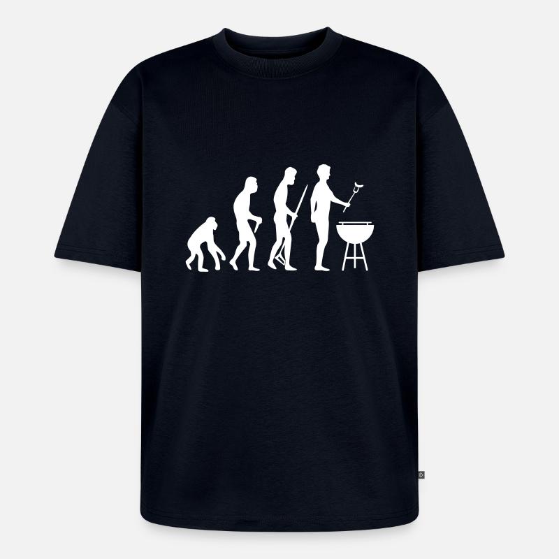 Barbecue Evolution - T-shirt Premium bio oversize Unisexe - bleu marine