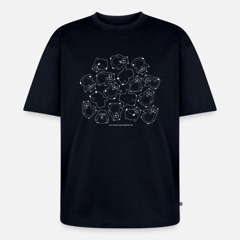 Hamsters (w) - Unisex Premium Oversized Bio T-Shirt - Navy