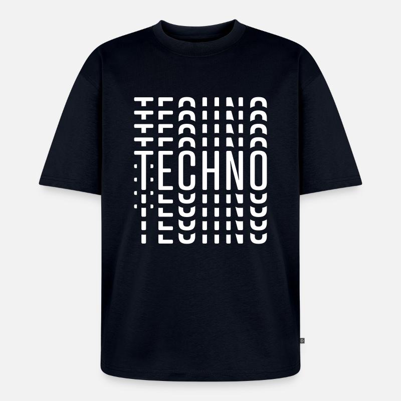 TECHNO TECHNO TECHNO - Unisex Premium Oversized Bio T-Shirt - Navy