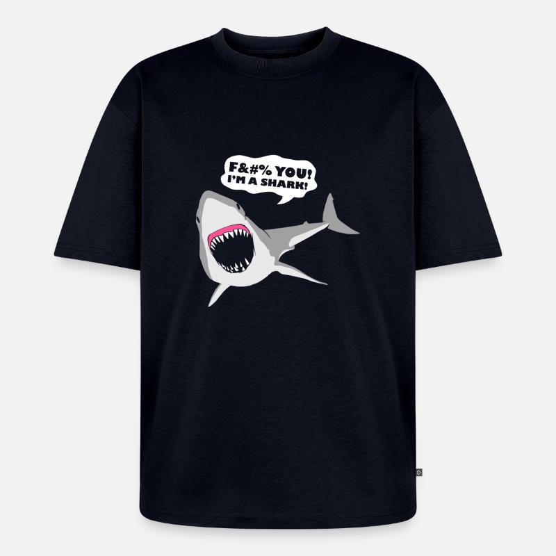 Ich bin ein Hai! - Unisex Premium Oversized Bio T-Shirt - Navy