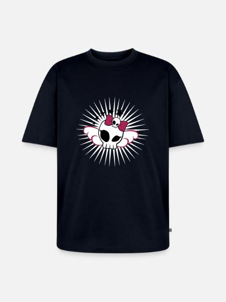 Skull Girl - Unisex Premium Oversized Organic T-Shirt - navy