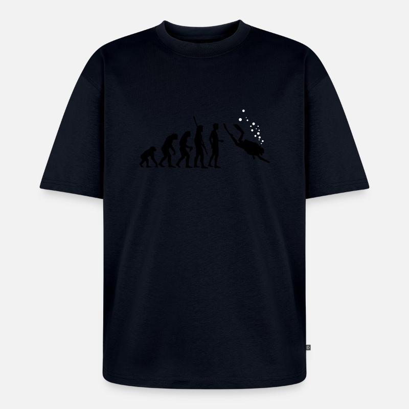 evolution_taucher_c_2c - Unisex Premium Oversized Bio T-Shirt - Navy