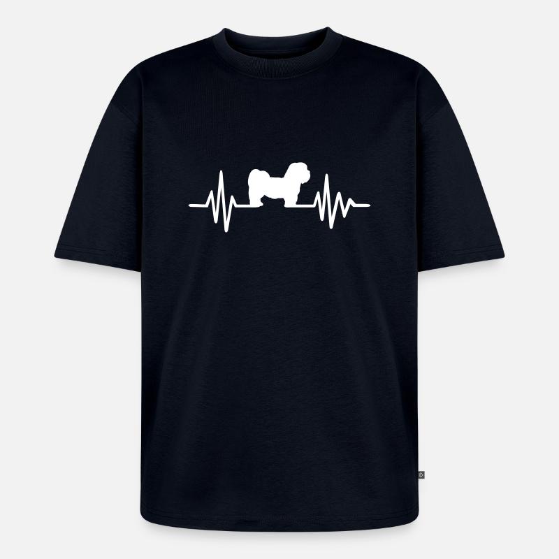 Lhasa Apso - Unisex Premium Oversized Bio T-Shirt - Navy