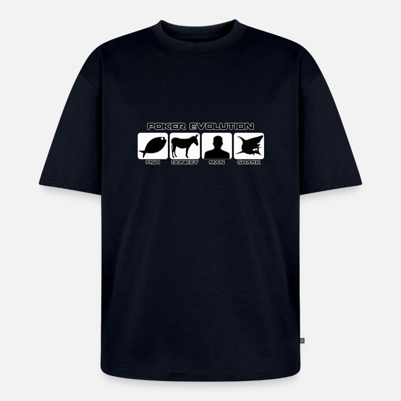 poker Evolution - Unisex Premium Oversized Organic T-Shirt - navy
