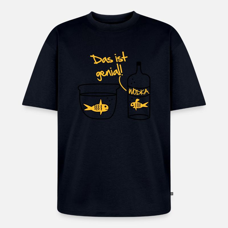Goldfisch Wodka Design - Unisex Premium Oversized Bio T-Shirt - Navy