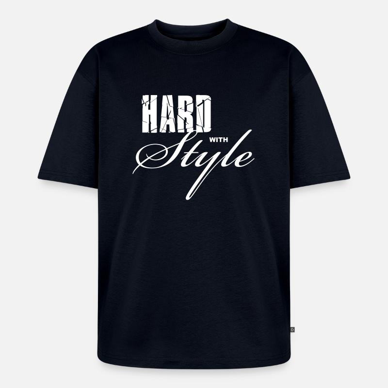 Hard with Style - Unisex Premium Oversized Bio T-Shirt - Navy
