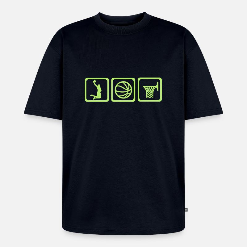 Basketball - Unisex Premium Oversized Bio T-Shirt - Navy
