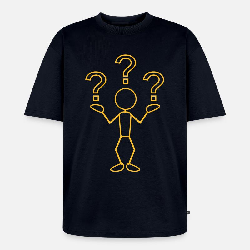 greyman_with_problems_1c - T-shirt Premium bio oversize Unisexe - bleu marine