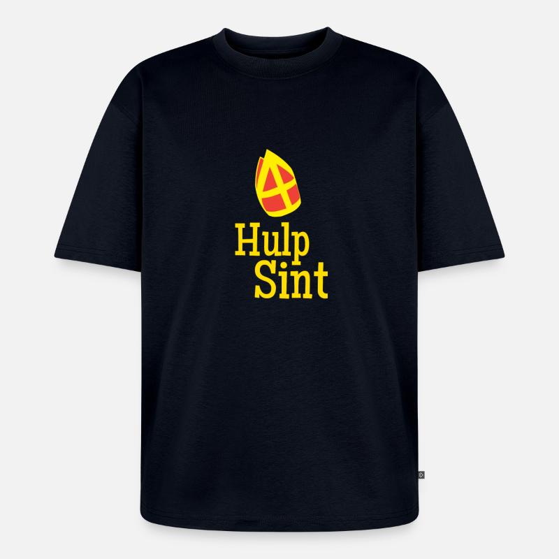 Hulp Sint Sinterklaas - T-shirt Premium bio oversize Unisexe - bleu marine