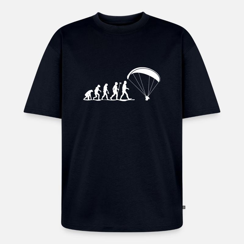 evolution paragliding gleitschirmfliegen - Unisex Premium Oversized Bio T-Shirt - Navy