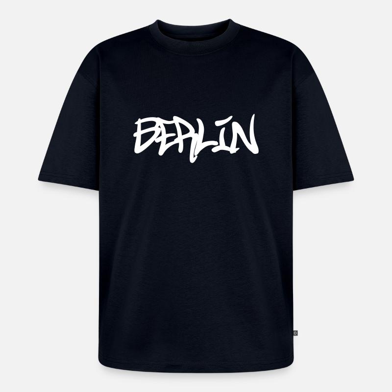 Berlin Graffiti - Unisex Premium Oversized Bio T-Shirt - Navy