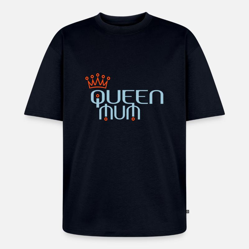 QUEEN MUM mit Krone - Unisex Premium Oversized Bio T-Shirt - Navy