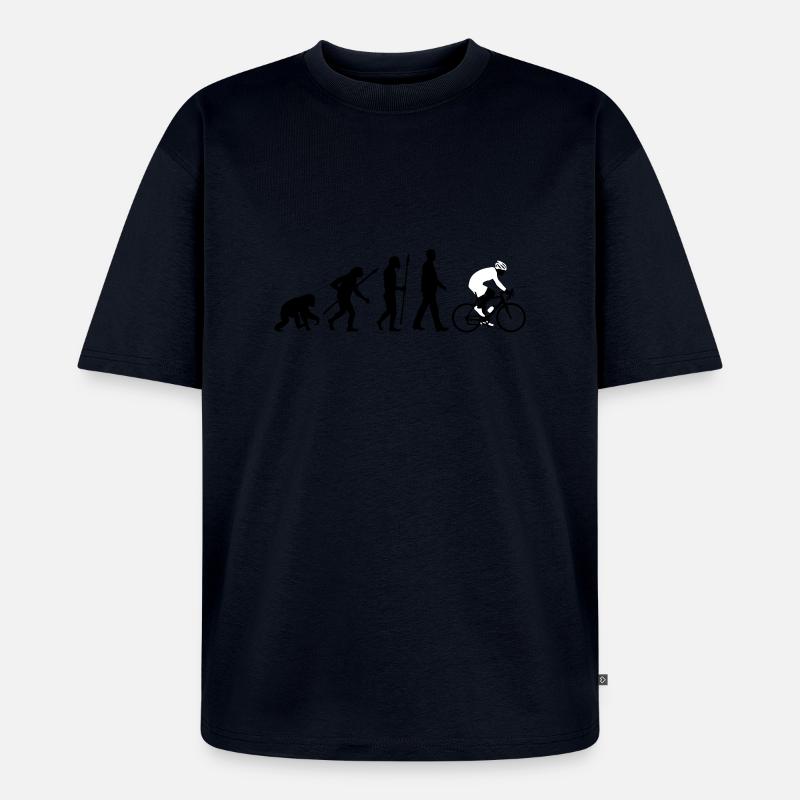 evolution_radfahrer_052012_d_2c - Unisex Premium Oversized Organic T-Shirt - navy
