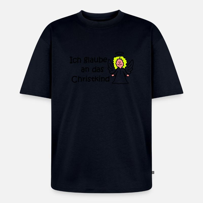 Ich glaube an das Christkind - Unisex Premium Oversized Bio T-Shirt - Navy