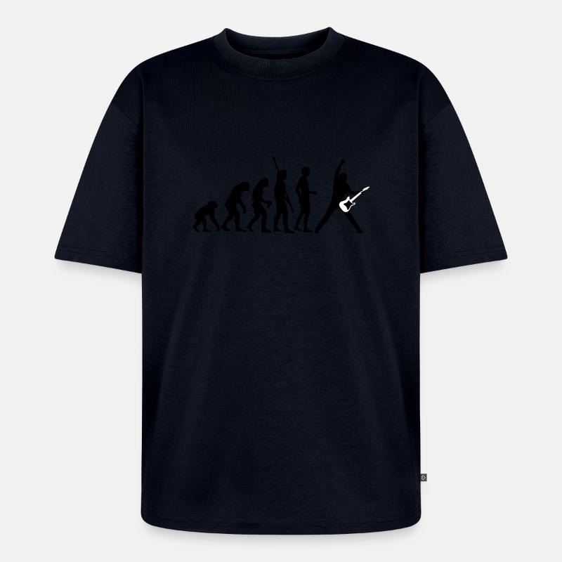 evolution_guitar_a - T-shirt Premium bio oversize Unisexe - bleu marine
