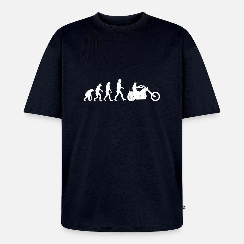 Biker Evolution Chopper - Unisex Premium Oversized Bio T-Shirt - Navy