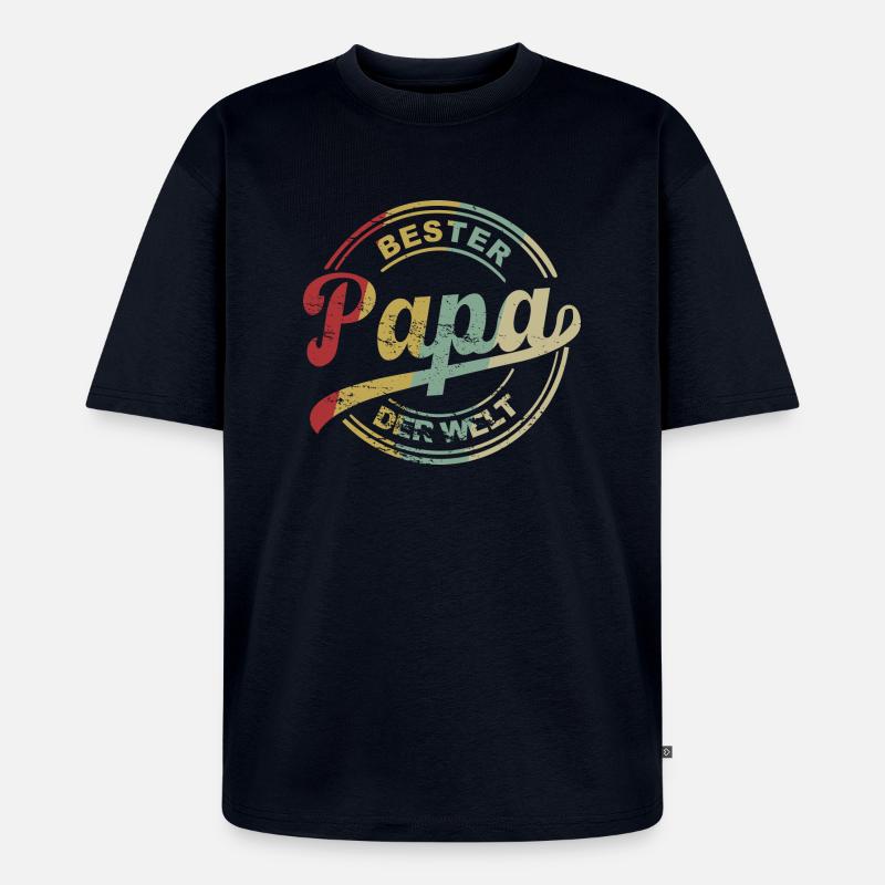 Bester Papa der Welt. - Unisex Premium Oversized Bio T-Shirt - Navy