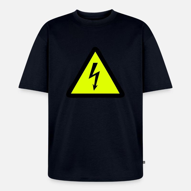 Blitz Warnschild - Unisex Premium Oversized Bio T-Shirt - Navy