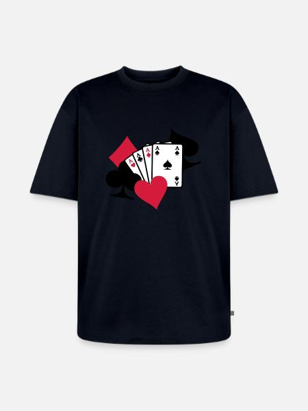 Poker Karten - Unisex Premium Oversized Bio T-Shirt - Navy