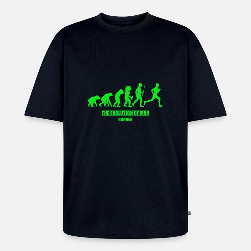 Läufer Evolution Läufer - Unisex Premium Oversized Bio T-Shirt - Navy