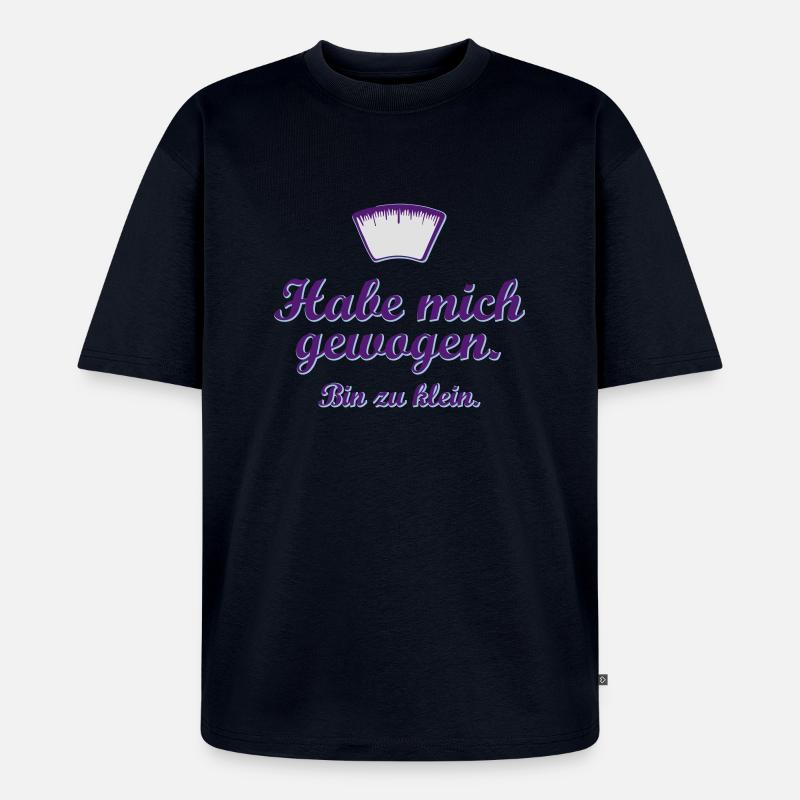 bin zu klein - Unisex Premium Oversized Bio T-Shirt - Navy