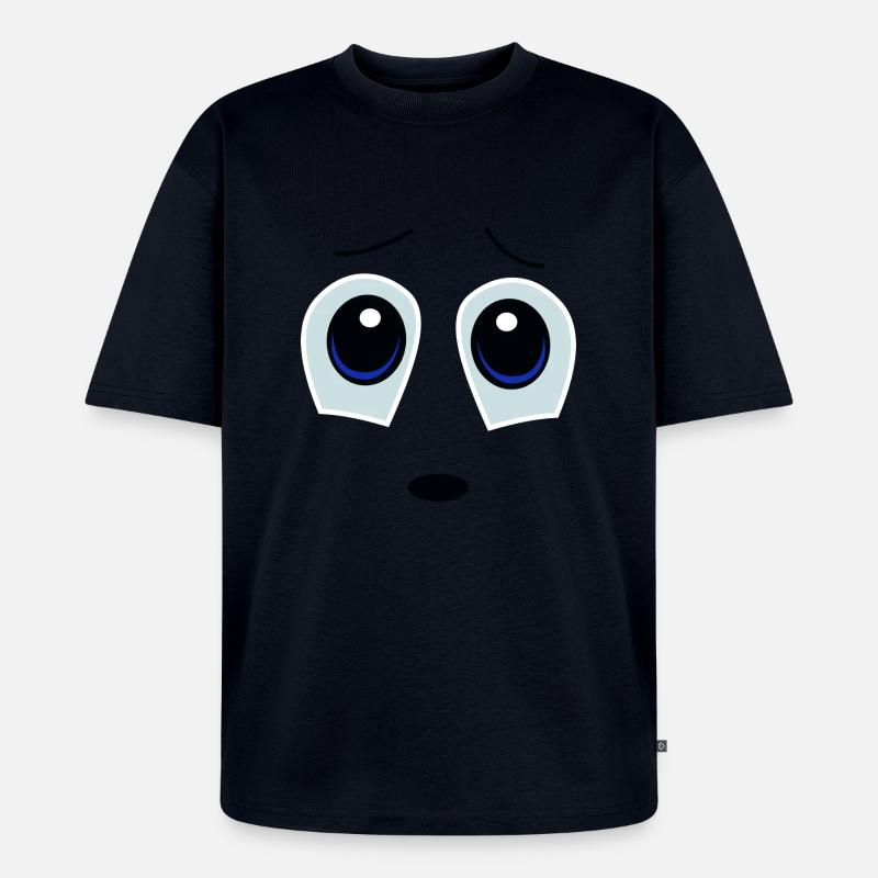 comic-face2 - Unisex Premium Oversized Bio T-Shirt - Navy