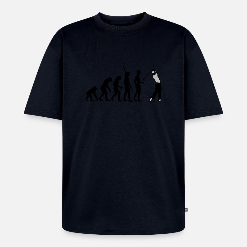 evolution_golf_b_2c - Unisex Premium Oversized Bio T-Shirt - Navy