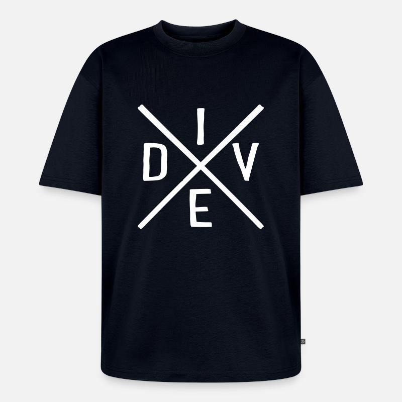 Plongée - T-shirt Premium bio oversize Unisexe - bleu marine