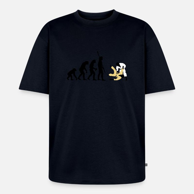 evolution_judo_a_3c - Unisex Premium Oversized Bio T-Shirt - Navy