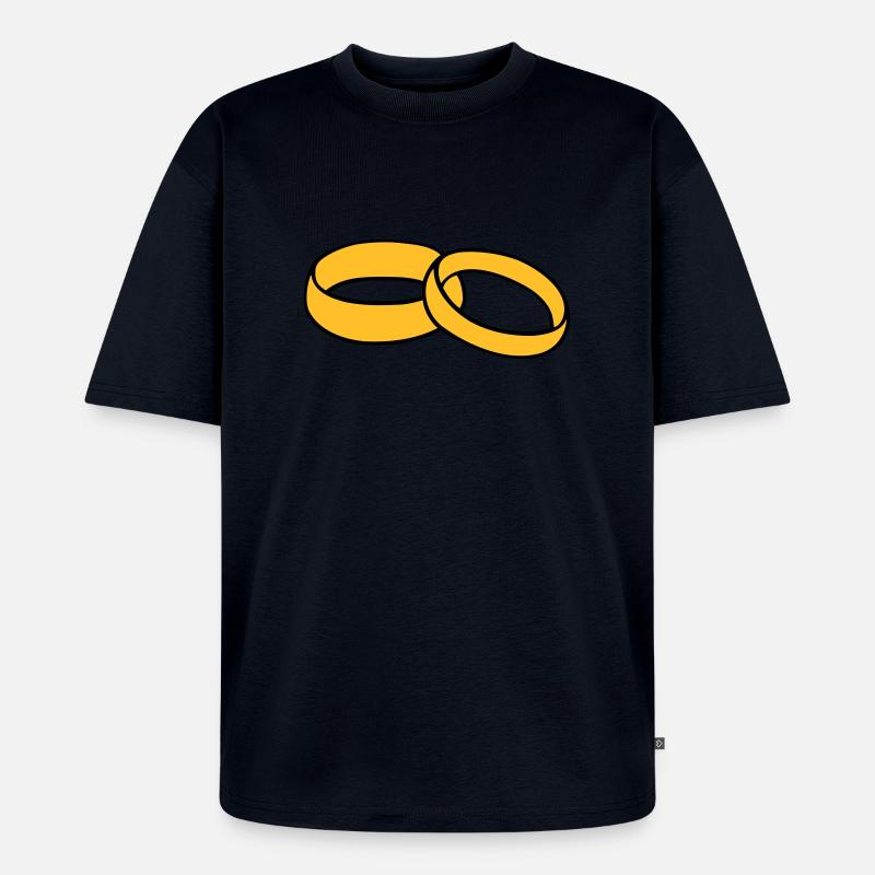 Trauringe - Unisex Premium Oversized Bio T-Shirt - Navy