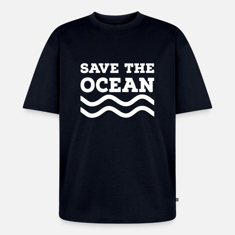 Save the Ocean - Unisex Premium Oversized Bio T-Shirt - Navy