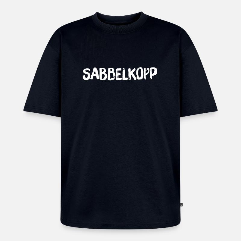 Sabbelkopp weiss - Unisex Premium Oversized Bio T-Shirt - Navy
