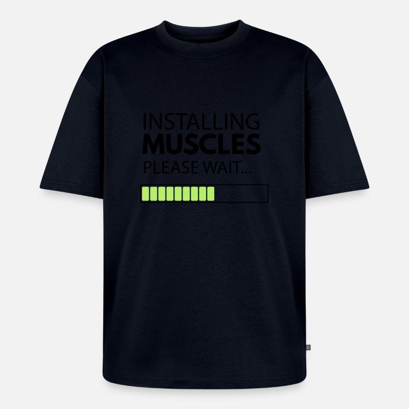muscle_man - Unisex Premium Oversized Bio T-Shirt - Navy